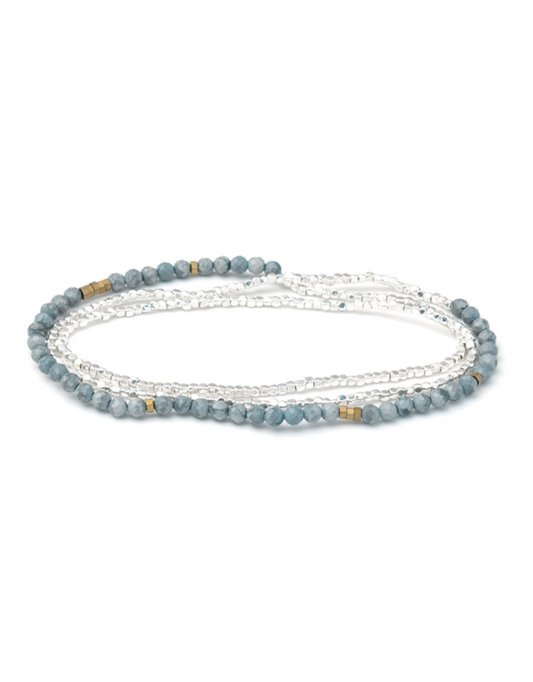 Delicate Stone Bracelet Blu Howlite/Silver