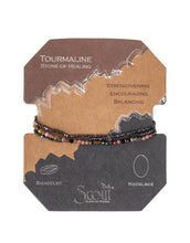 Load image into Gallery viewer, Delicate Stone Bracelet Tourmaline/Hematite
