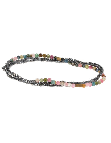 Delicate Stone Bracelet Tourmaline/Hematite - Front & Company: Gift Store