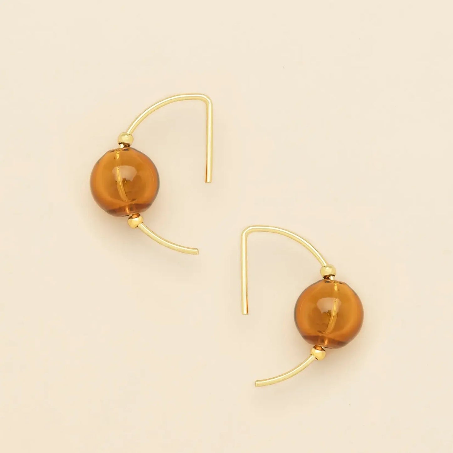 Refined Glass Hoop/Topaz/Gold