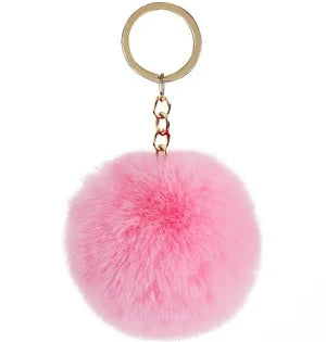 Fuzzy ball keychain multicolor