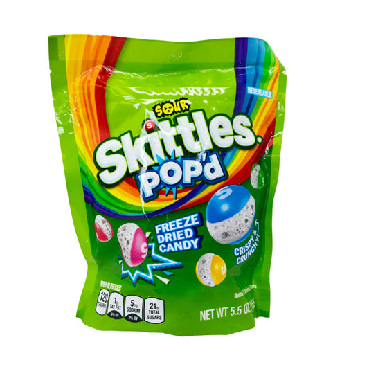 Skittles Pop'd Sour Freeze Dried Pouch 5oz