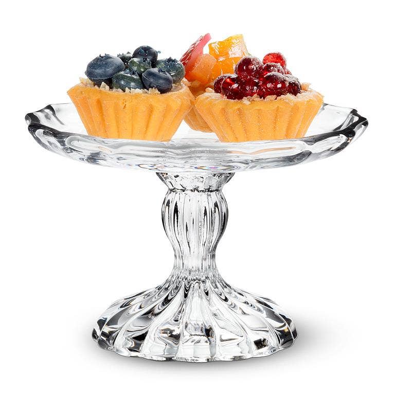 Small Embossed Pedestal Plate-4"D