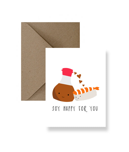 Soy Happy For You Wedding Card
