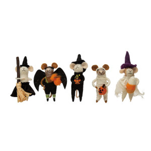 Felt Mouse Ornament -Wool Felt Mouse in Costume (5 Styles)
