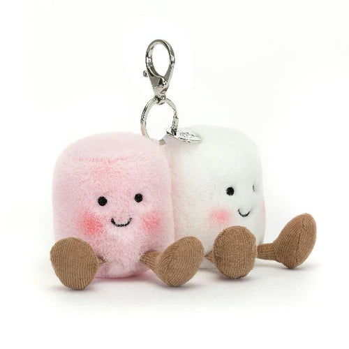 Jellycat Amuseables Pair Of Marshmallows Bag Charm - Front & Company: Gift Store