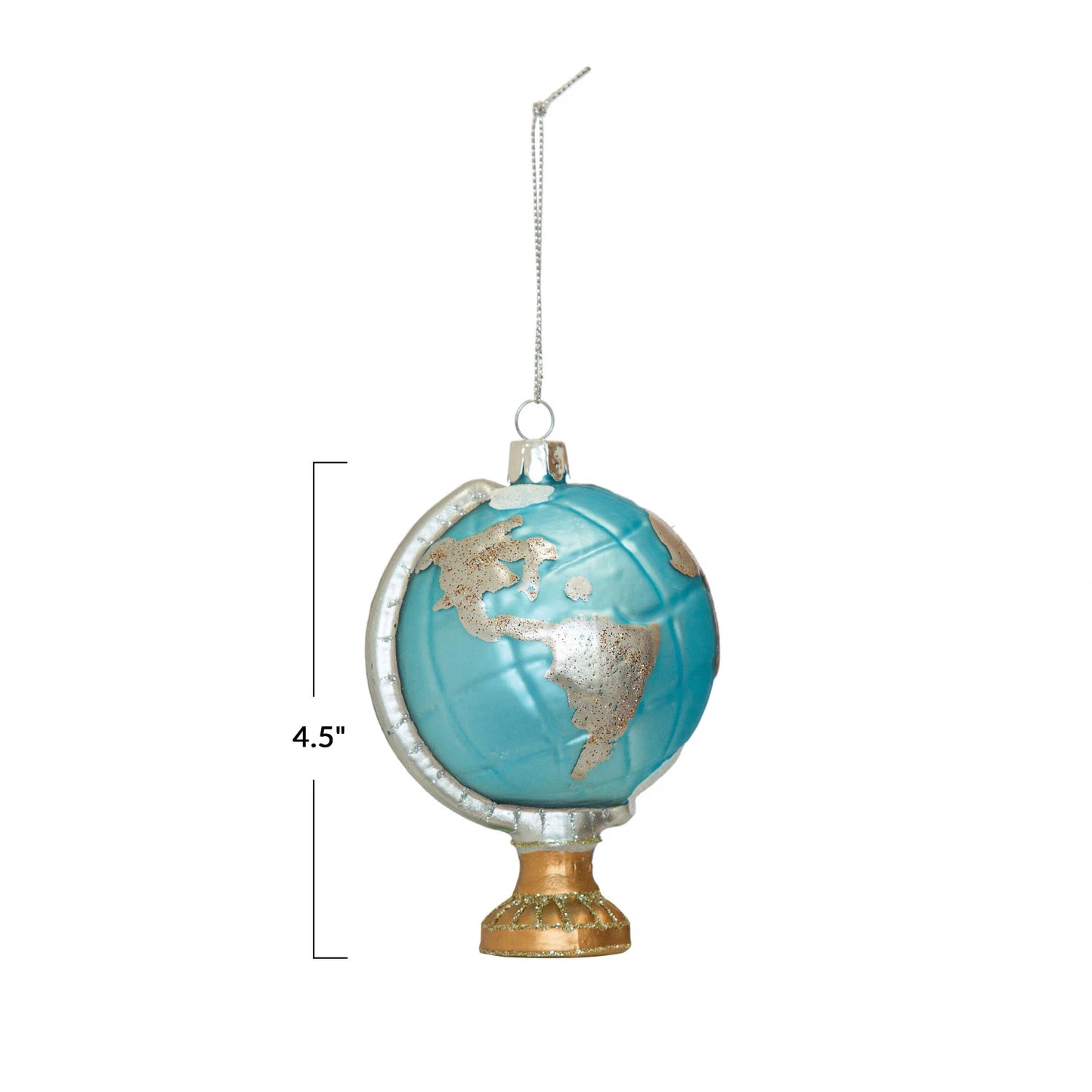 Hand-Painted Glass Globe Ornament w/ Glitter