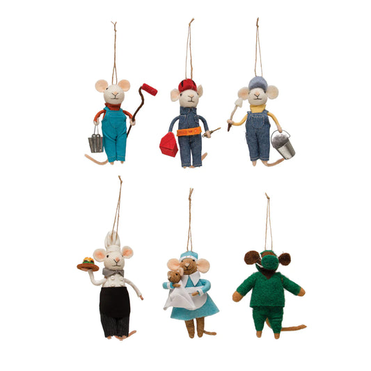 Felt Mouse Ornament -Wool Felt Professional Mouse Ornament Multi Color 6