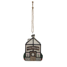 Load image into Gallery viewer, Hand-Painted Glass Greenhouse Ornament w/ Glitter &quot;Merry Christmas&quot;, Multi Color
