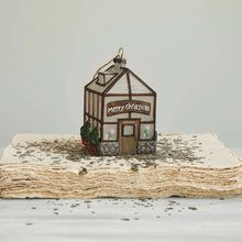 Load image into Gallery viewer, Hand-Painted Glass Greenhouse Ornament w/ Glitter &quot;Merry Christmas&quot;, Multi Color
