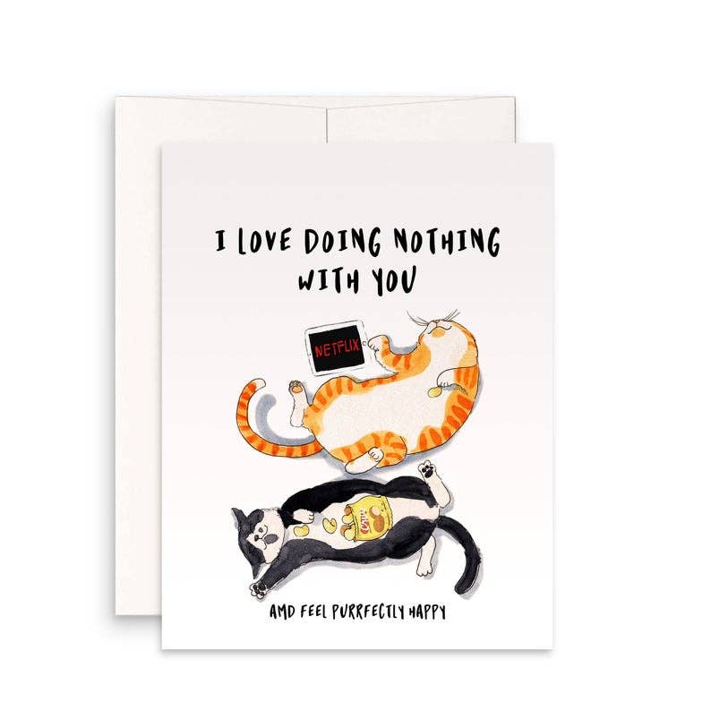 Netflix Chill Cats - Funny Valentines Day Card