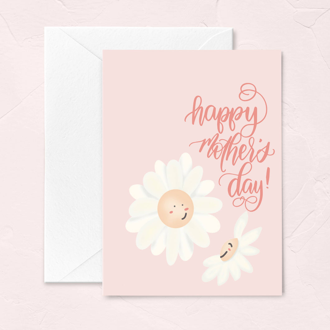 Happy Mother's Day Greeting Card - Happy Daisy Mom and baby