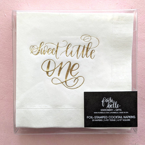 Baby Shower Gold Foil Paper Napkins - Sweet Little One - Front & Company: Gift Store