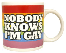 Load image into Gallery viewer, Giant Nobody Knows I&#39;m Gay Mug
