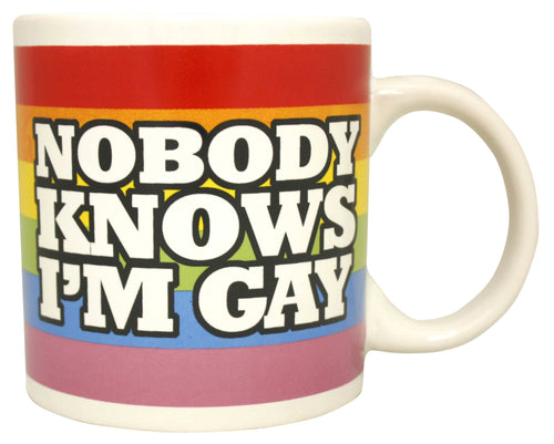 Giant Nobody Knows I'm Gay Mug - Front & Company: Gift Store