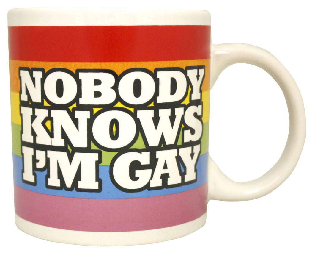 Giant Nobody Knows I'm Gay Mug