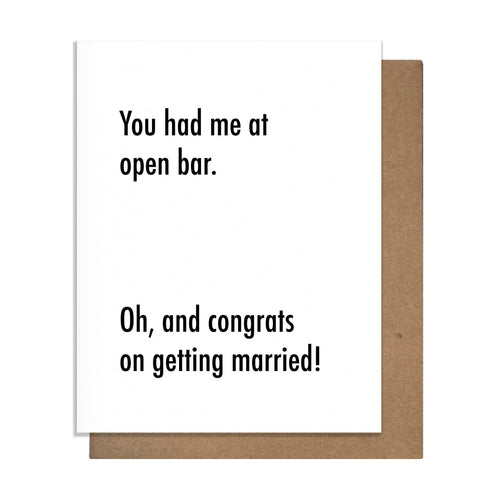 Open Bar - Wedding Card - Front & Company: Gift Store
