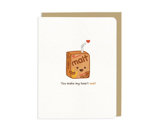 You Make My Heart Malt – Malt Soy Drink card - Front & Company: Gift Store