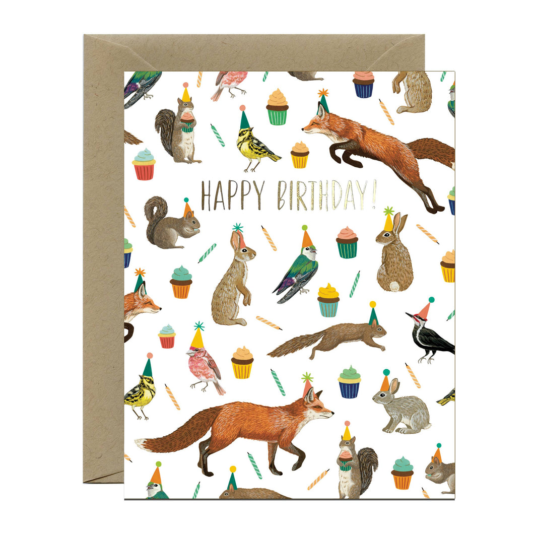 Forest Animals Galore Birthday Card *Foil Stamped*