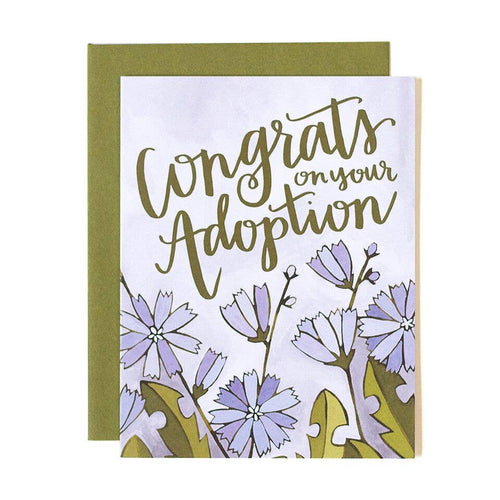 Adoption Floral Congratulation Greeting Card - Front & Company: Gift Store