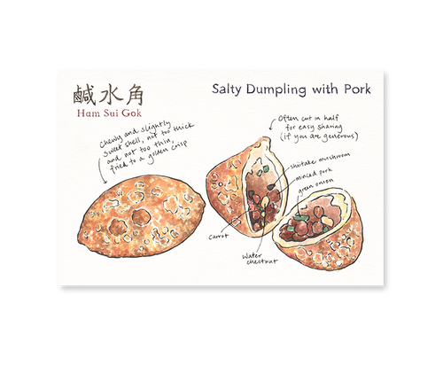 Salty Dumpling with Pork Dim Sum Postcard - Front & Company: Gift Store