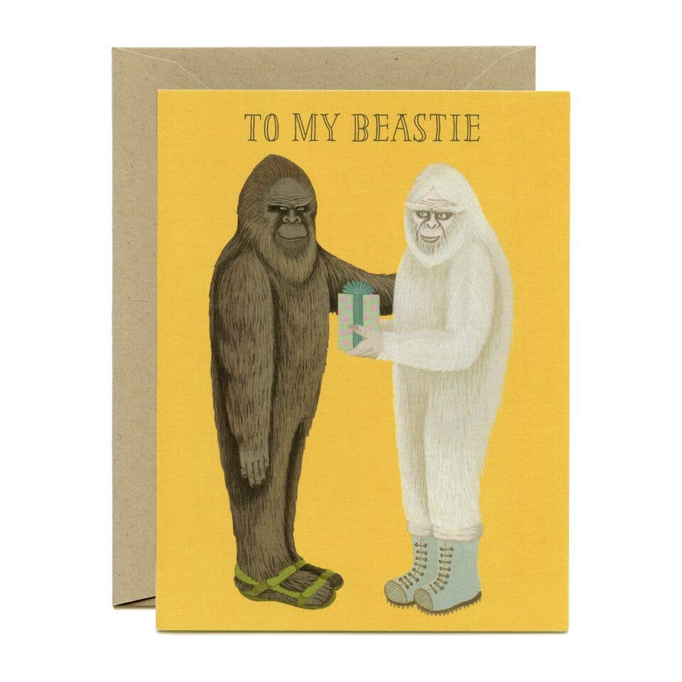 Beastie Bigfoot & Yeti Birthday Card
