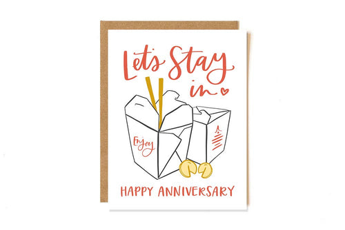 Anniversary Takeout Letterpress Greeting Card - Front & Company: Gift Store
