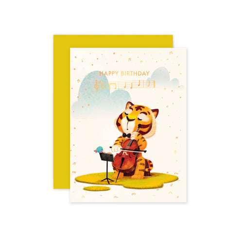 Birthday Tiger Rose Gold Foil Card - Front & Company: Gift Store