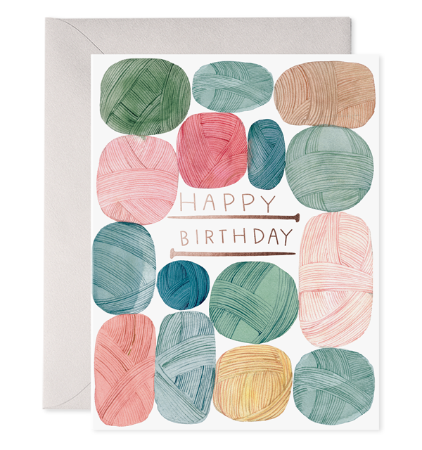 Knit Wishes | Birthday Greeting Card for Knitter