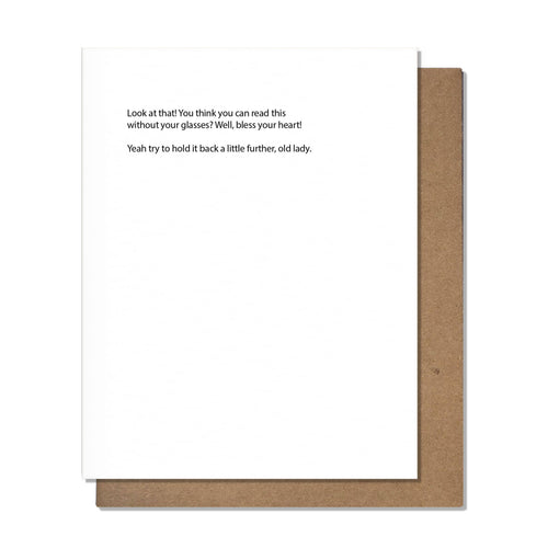 Without Glasses - Birthday Card - Front & Company: Gift Store