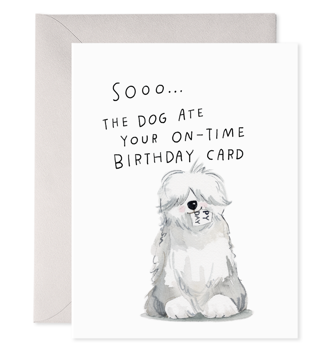 Sheepdog Belated | Belated Birthday Card