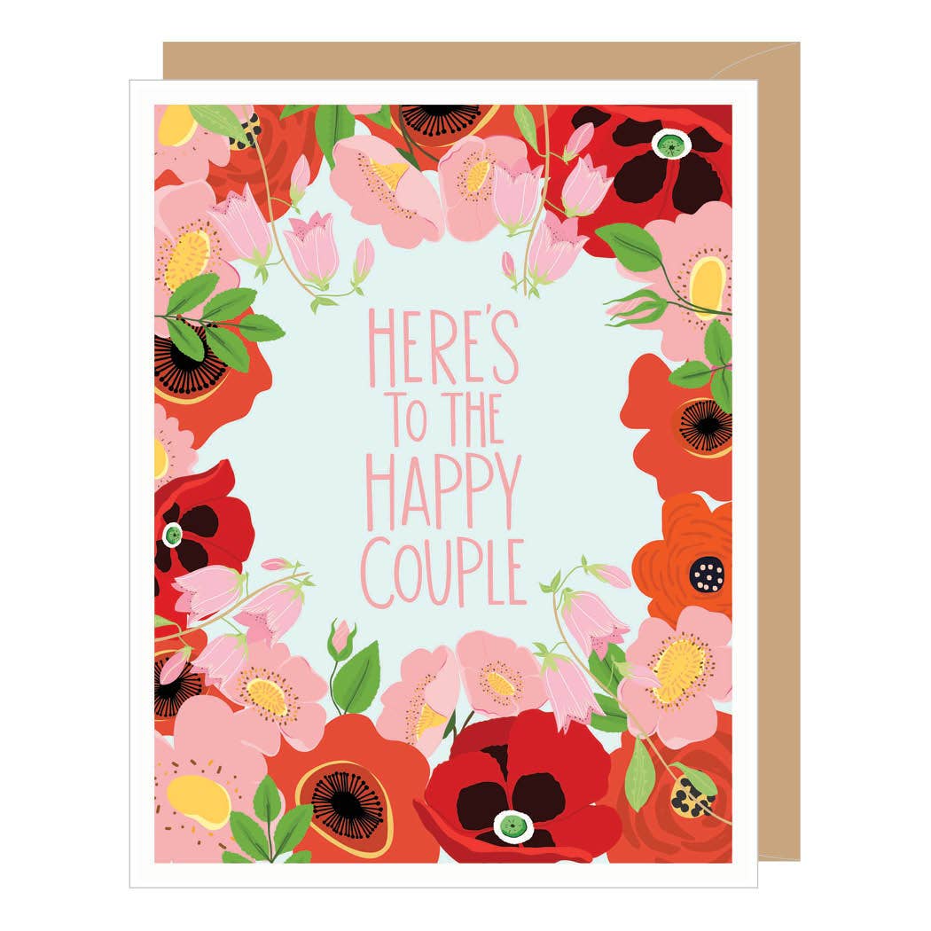 Happy Couple Floral Wedding/Engagement Card