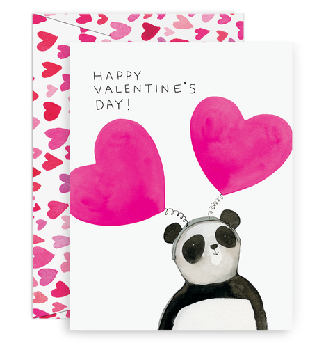 Top Heavy Panda Valentine's Day Card Classroom Set - Front & Company: Gift Store