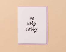 Load image into Gallery viewer, So Very Sorry Letterpress Simple Sympathy Card
