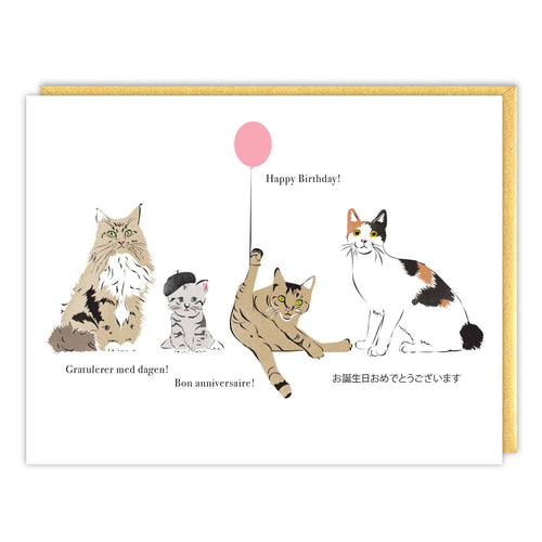 Cats of the World Birthday Card - Front & Company: Gift Store