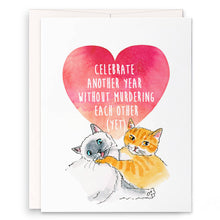 Load image into Gallery viewer, Murder Cats Couple Anniversary Card

