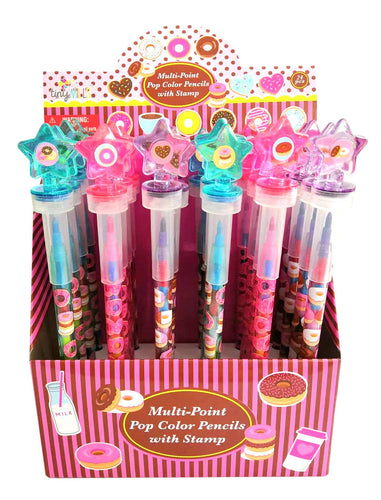 Donuts Stackable Crayon with Stamper Topper - Front & Company: Gift Store