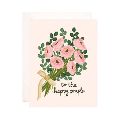Happy Couple Bouquet Greeting Card - Wedding Card - Front & Company: Gift Store