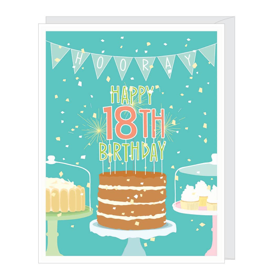 Number Eighteenth 18th Birthday Card