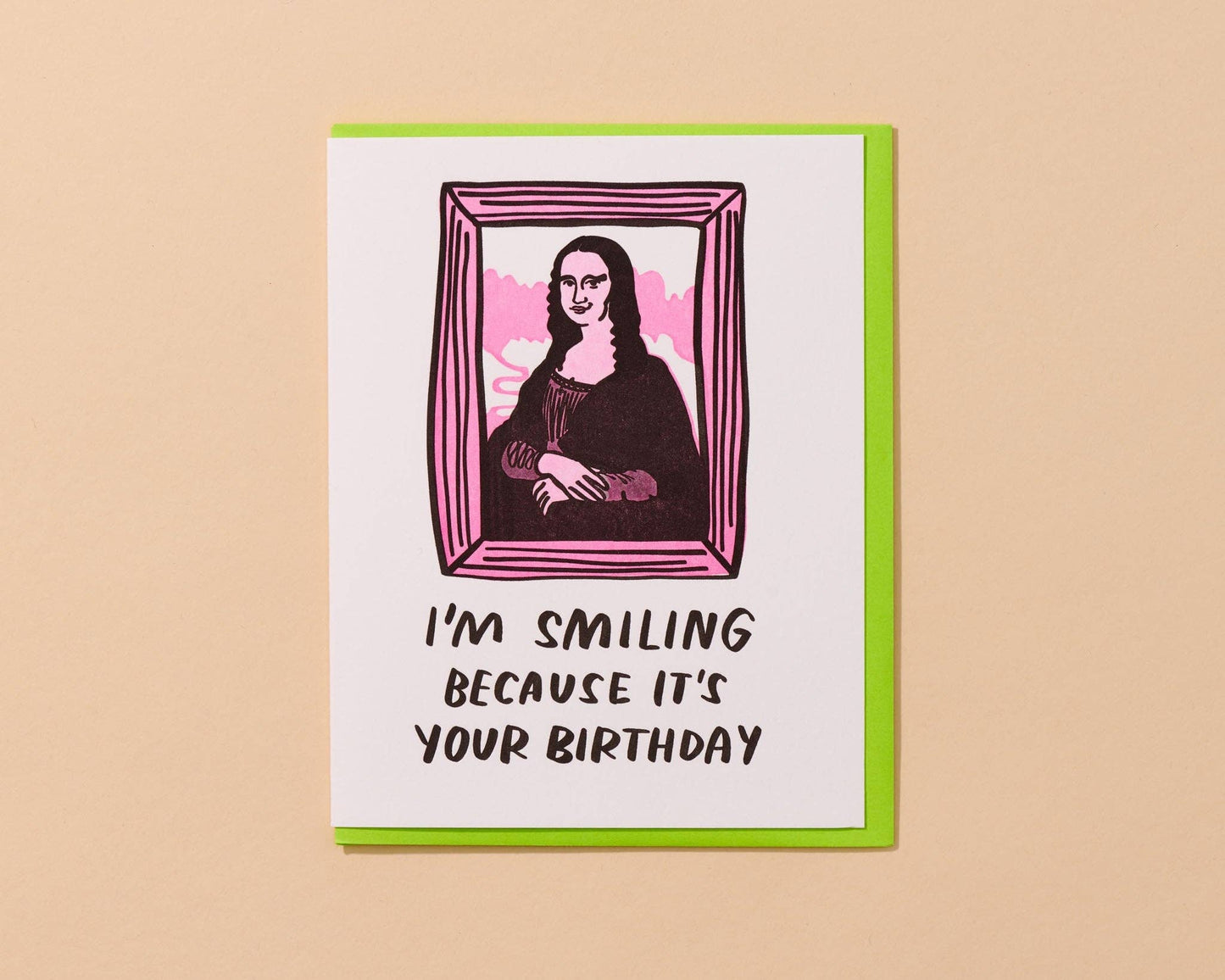 Mona Lisa Letterpress Birthday Card - Fine Art, Classical
