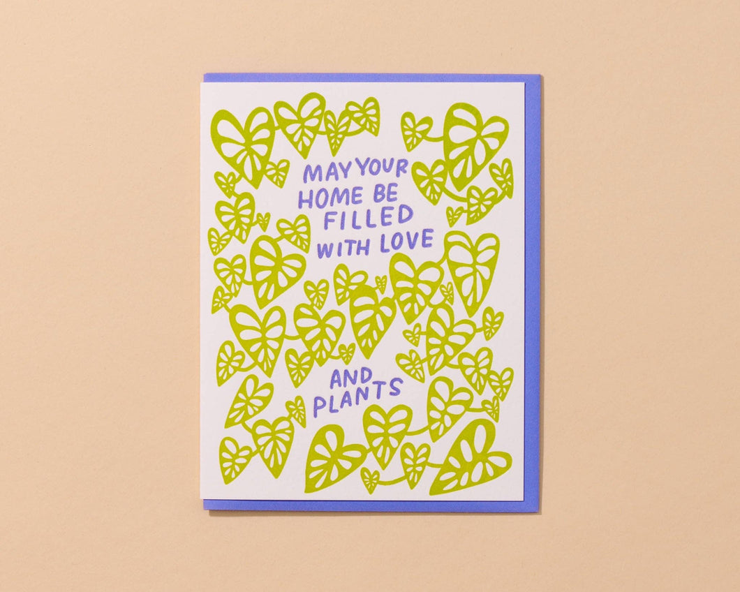 Love and Plants Letterpress Housewarming Card