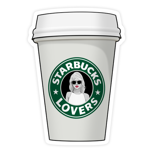 Taylor Swift Starbucks Lovers Cup Sticker - Front & Company: Gift Store