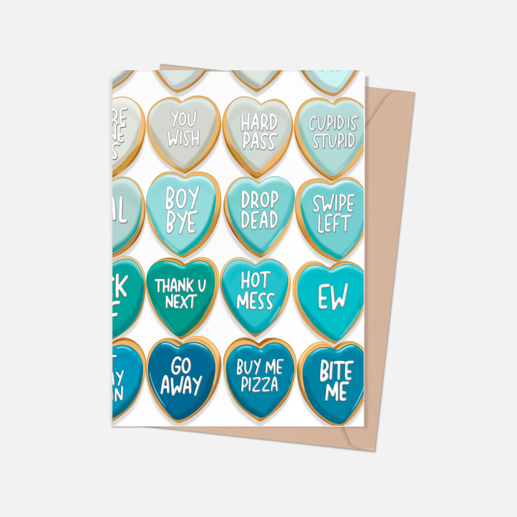 Heart Saying Cookies Anti-Valentine's Day Greeting Card