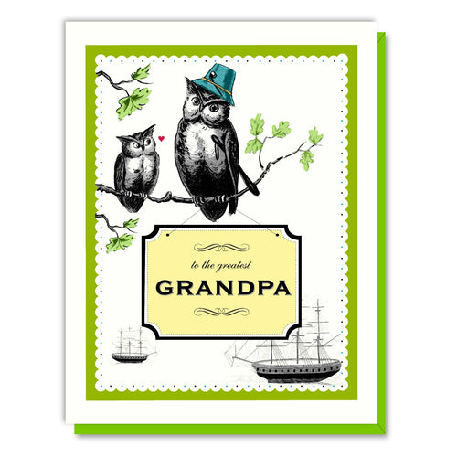 Grandpa Owl Card - Front & Company: Gift Store