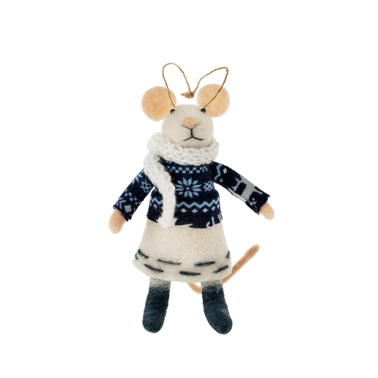 Felt Mouse Ornament - Icelandic Isla Mouse