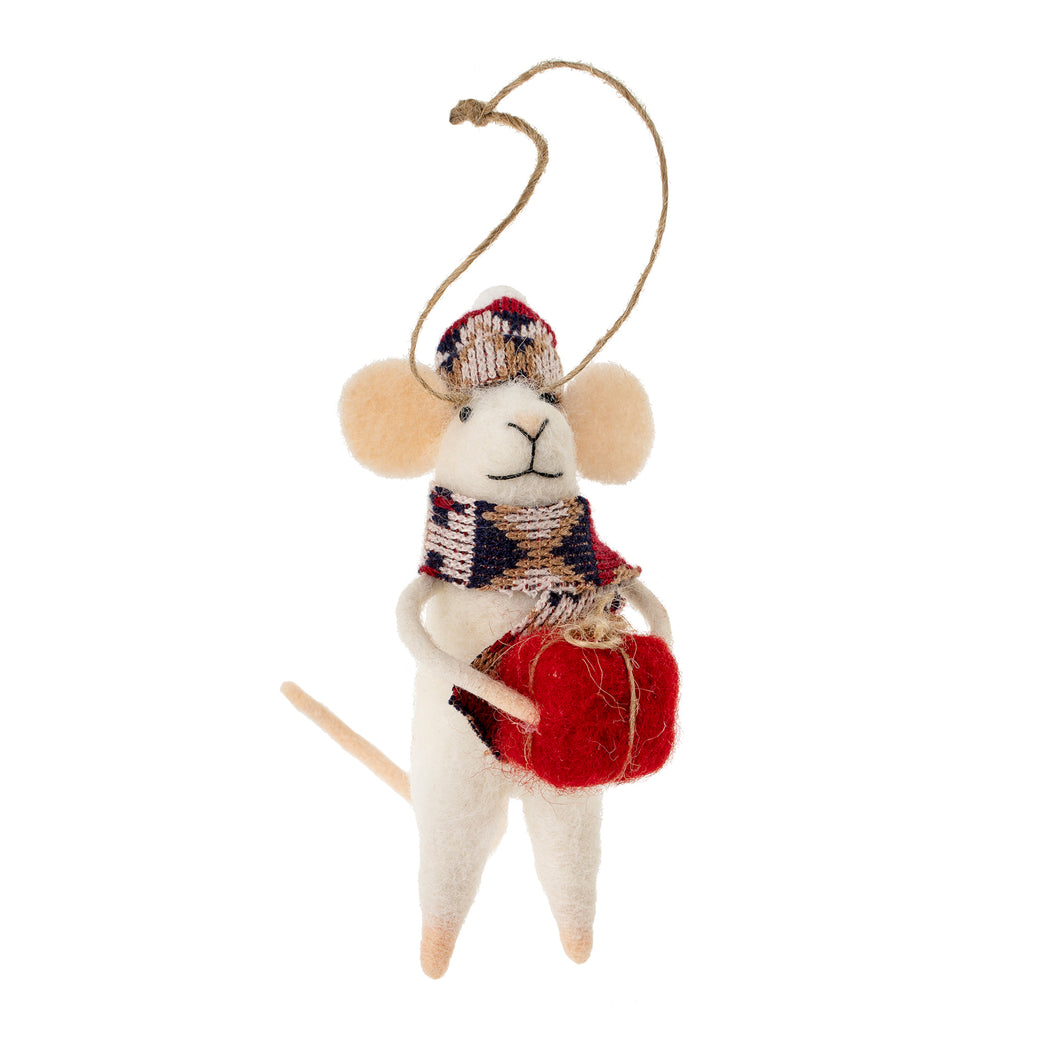 Felt Mouse Ornament - Nordic Nadine Mouse
