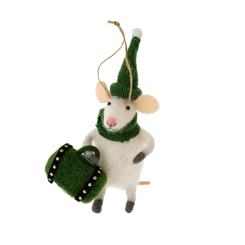 Felt Mouse Ornament - Weekend Away Wanda Mouse - Front & Company: Gift Store