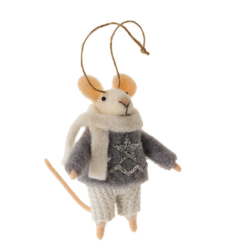 Felt Mouse Ornament - North Star Nelle Mouse - Front & Company: Gift Store