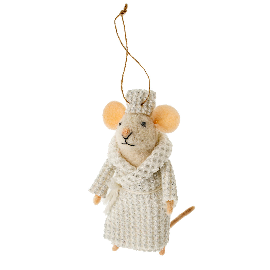Felt Mouse Ornament - Spa Day Stella Mouse
