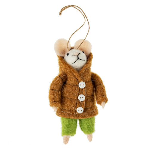 Felt Mouse Ornament - Apres Ski Alice Mouse - Front & Company: Gift Store